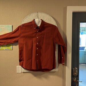 Old Navy Men's Brick Red Casual Button-Down Shirt